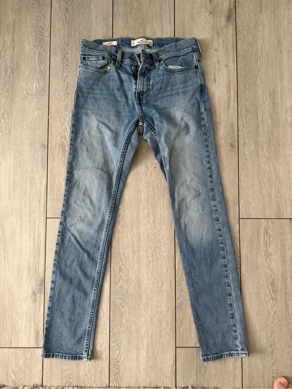 Hollister Men's Faded Blue Skinny Jeans
